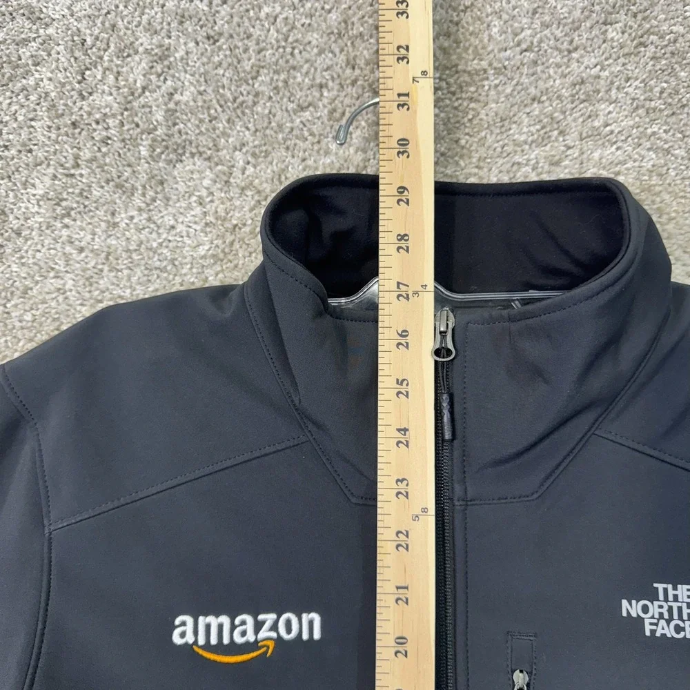 The North Face Jacket Mens Medium Apex Bionic Black Amazon Logo Softshell EUC